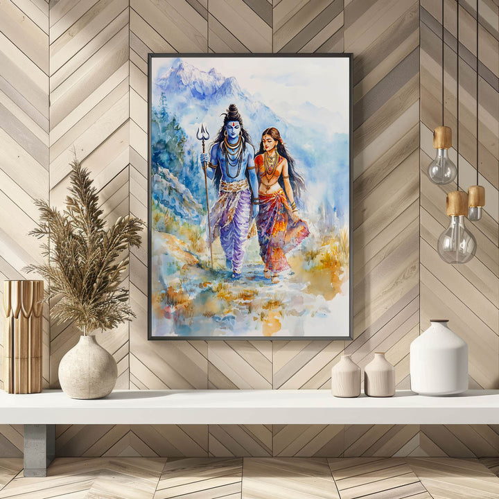 lord-shiv-goddess-parvati-in-himalaya-vastu-painting