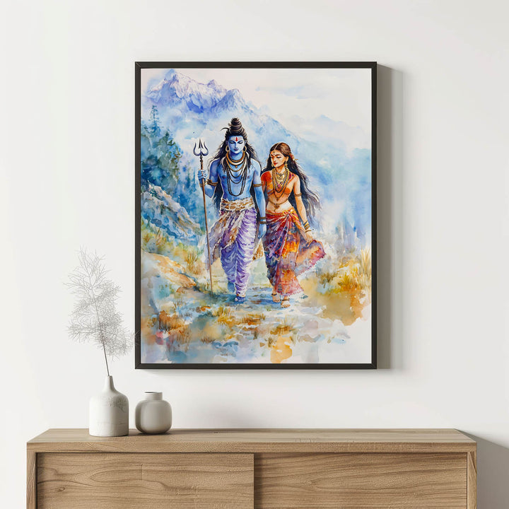 lord-shiv-goddess-parvati-in-himalaya-vastu-painting