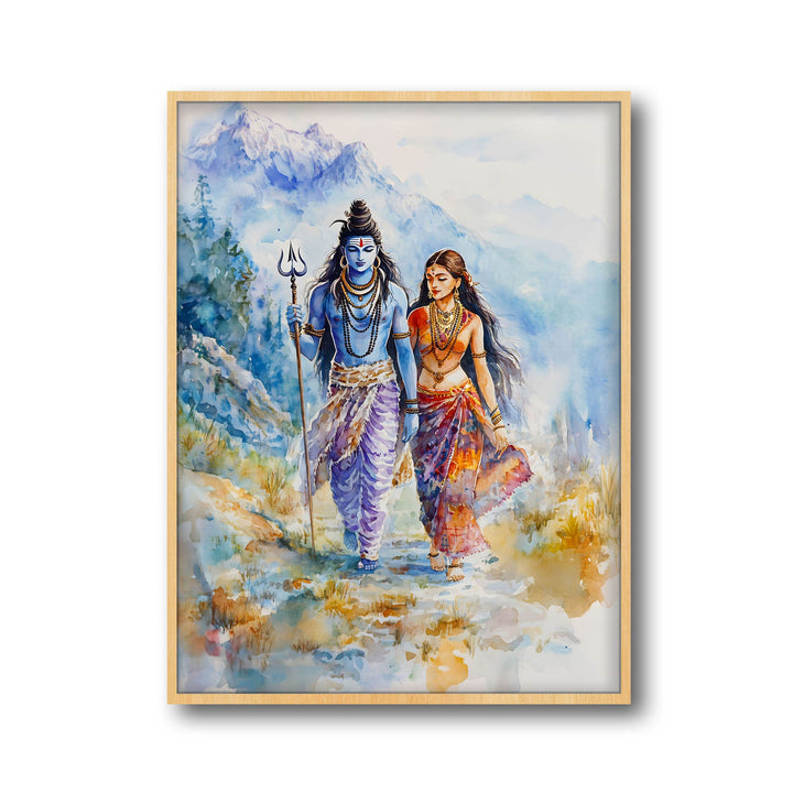 lord-shiv-goddess-parvati-in-himalaya-vastu-painting