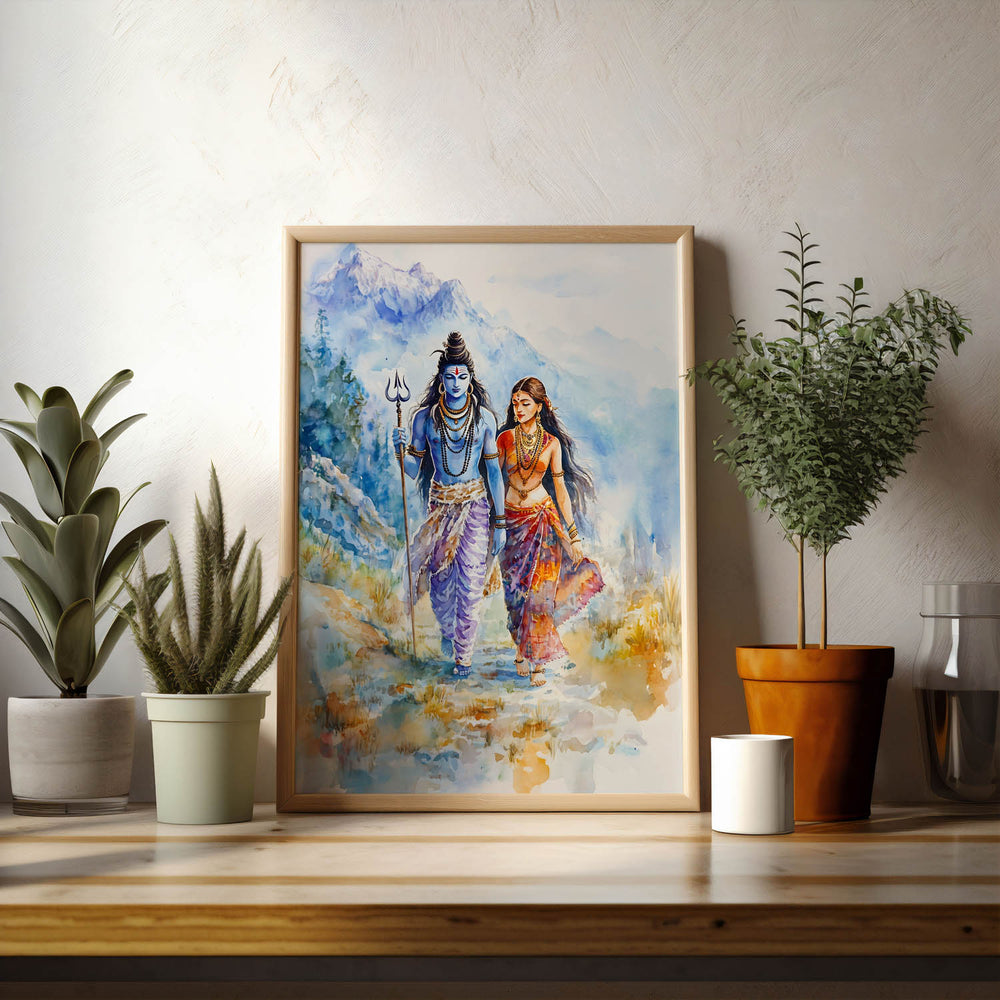 lord-shiv-goddess-parvati-in-himalaya-vastu-painting