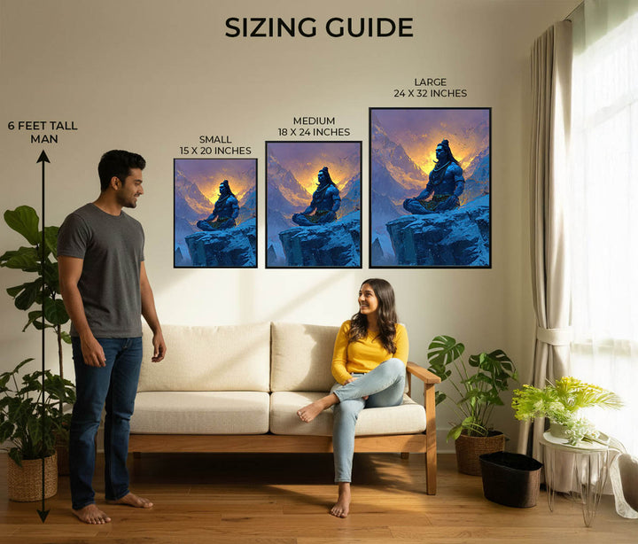 Lord Shiva Meditation Painting – Mahadev Himalayan Vastu Wall Art