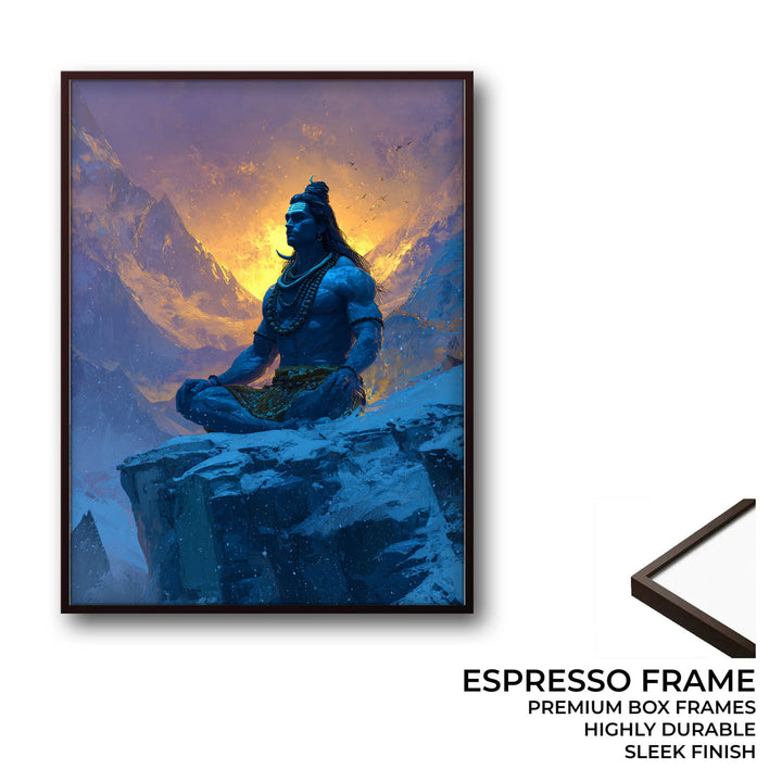 Lord Shiva Meditation Painting – Mahadev Himalayan Vastu Wall Art