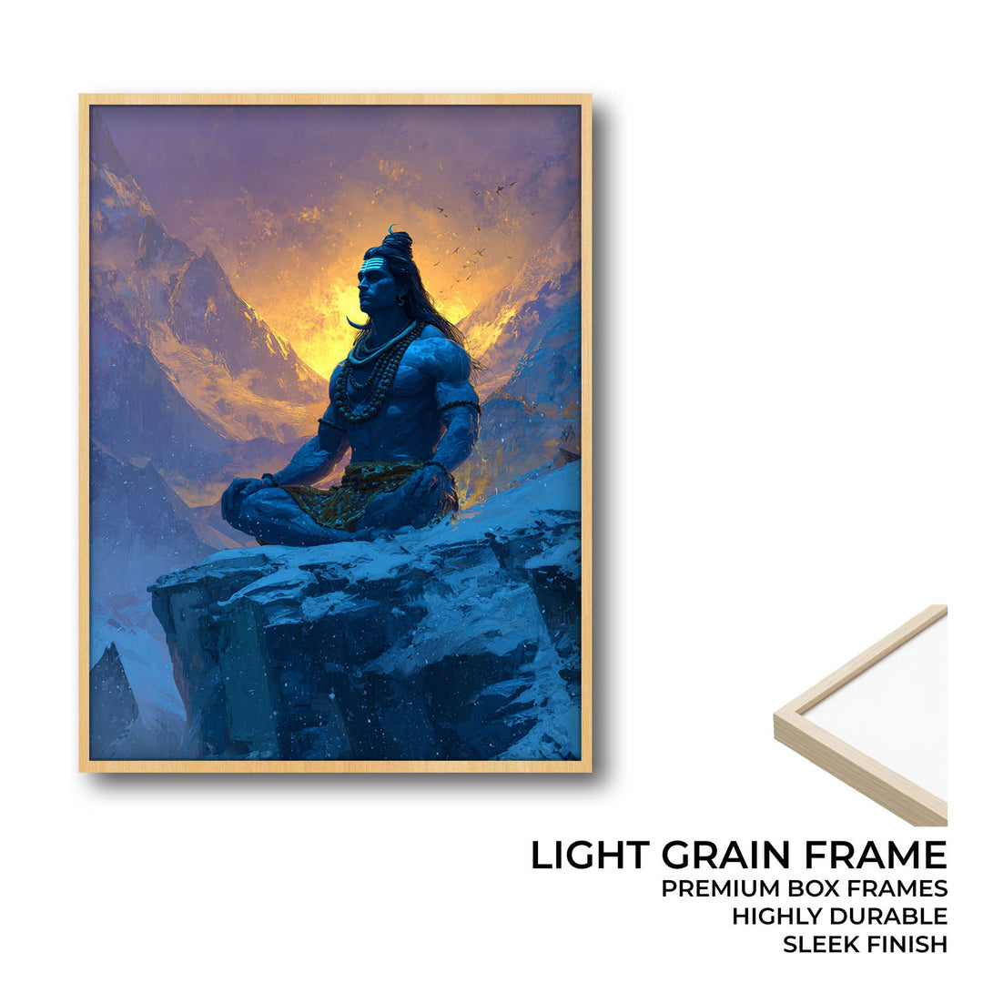 Lord Shiva Meditation Painting – Mahadev Himalayan Vastu Wall Art