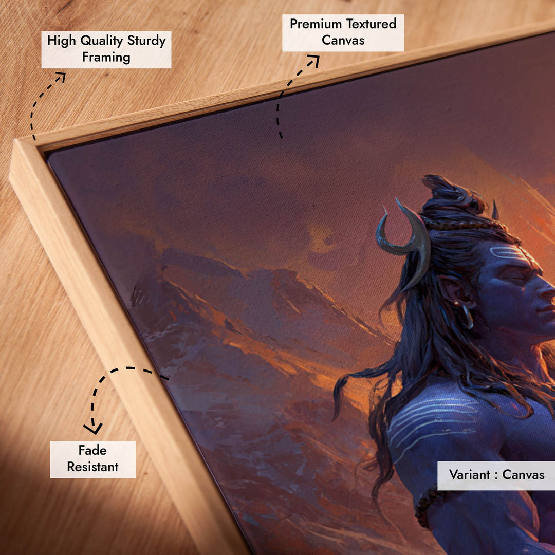 Lord Shiva Meditation Painting – Mahadev Wall Art