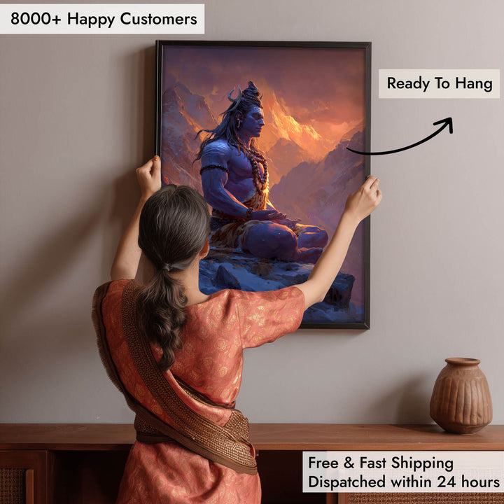 Lord Shiva Meditation Painting – Mahadev Wall Art