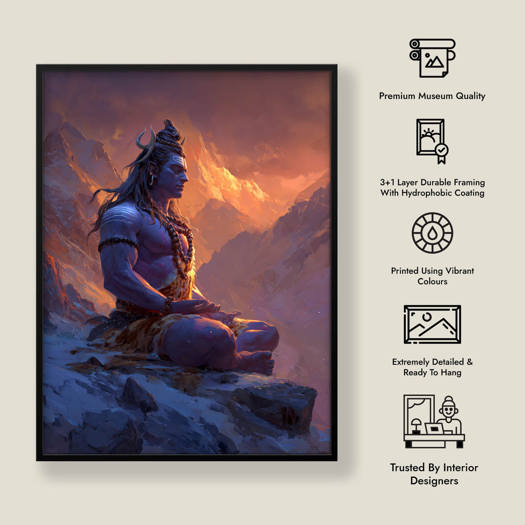 Lord Shiva Meditation Painting – Mahadev Wall Art