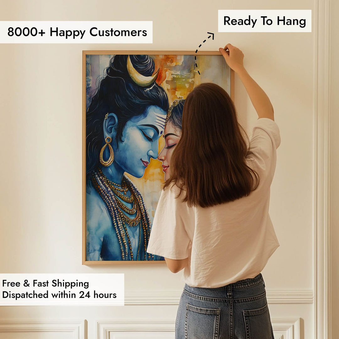 Lord Shiva and Goddess Parvati - Vastu Painting