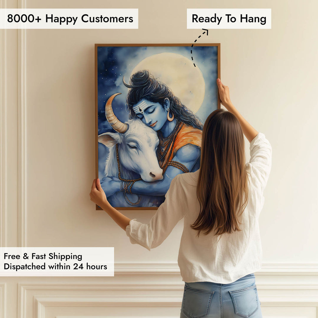 Lord Shiva with Nandi - Vastu Painting