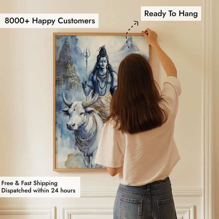 Lord Shiv on Nandi - Vastu Painting