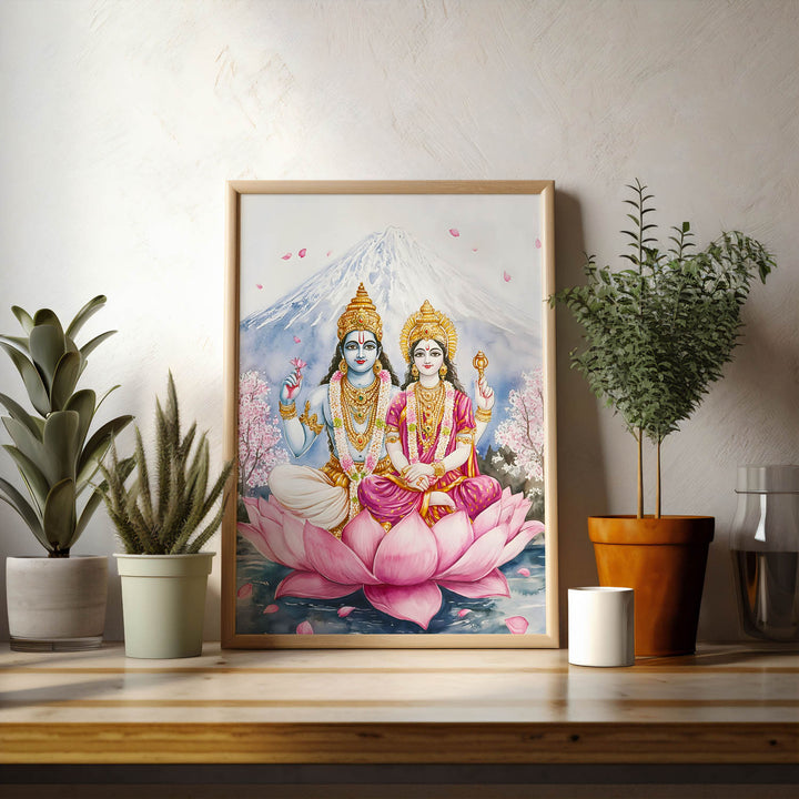 lord-vishnu-and-goddess-laxmi-vastu-painting