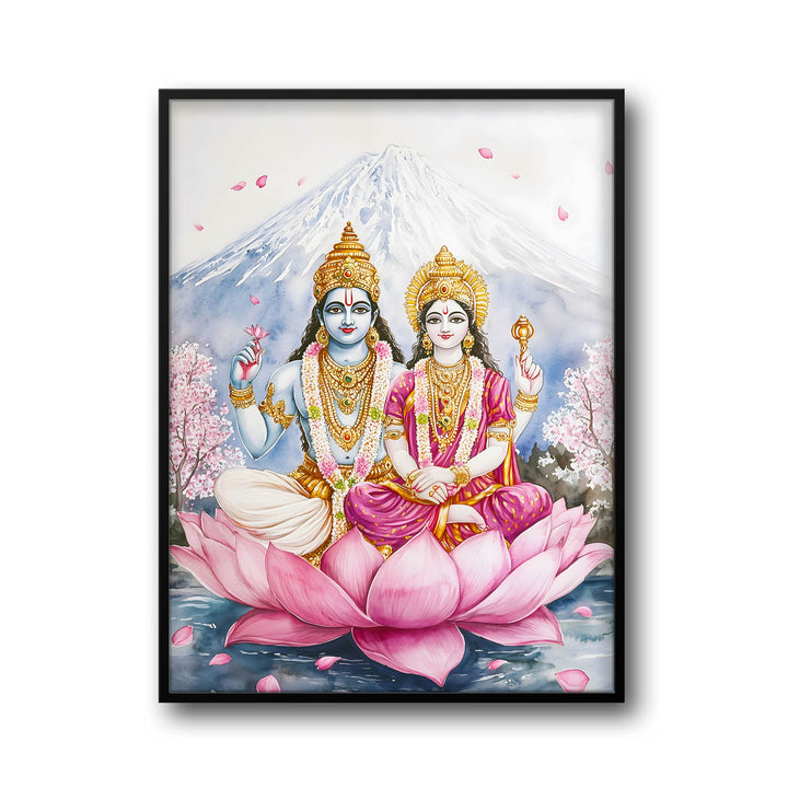 Lord Vishnu and Goddess Laxmi  - Vastu Painting