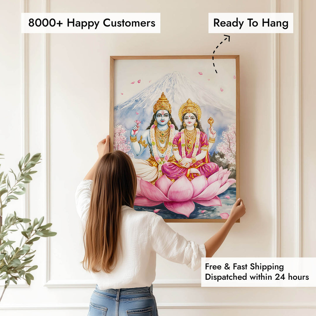 Lord Vishnu and Goddess Laxmi  - Vastu Painting
