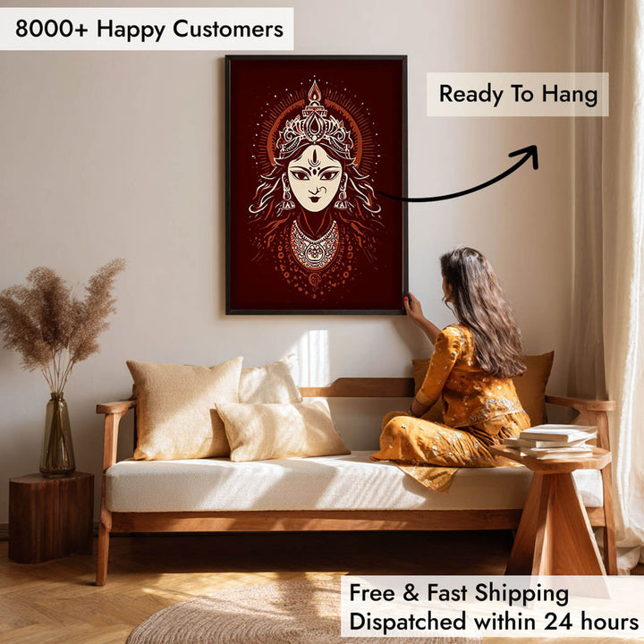 Maa Durga Painting – Divine Shakti Wall Art