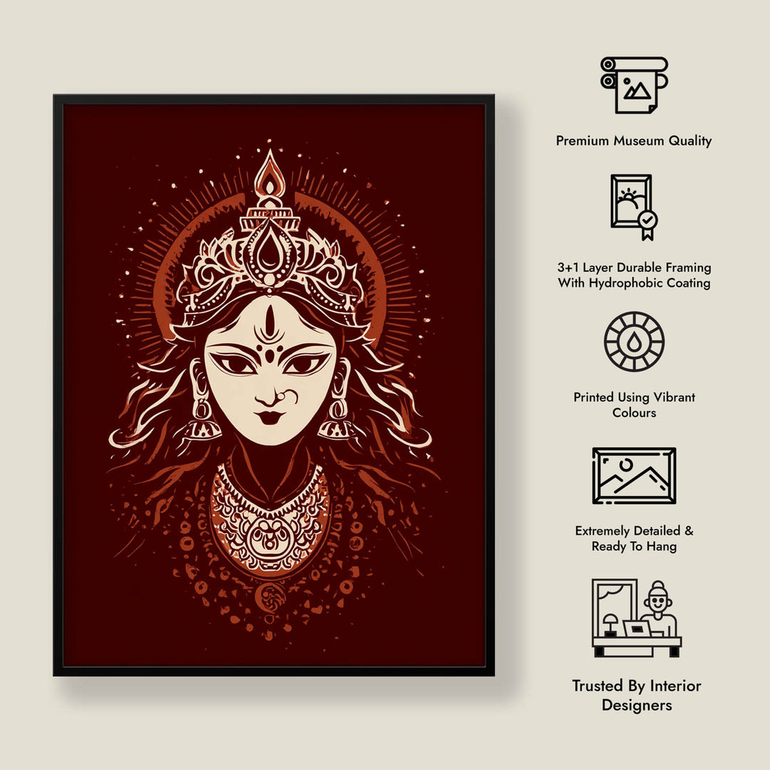 Maa Durga Painting – Divine Shakti Wall Art