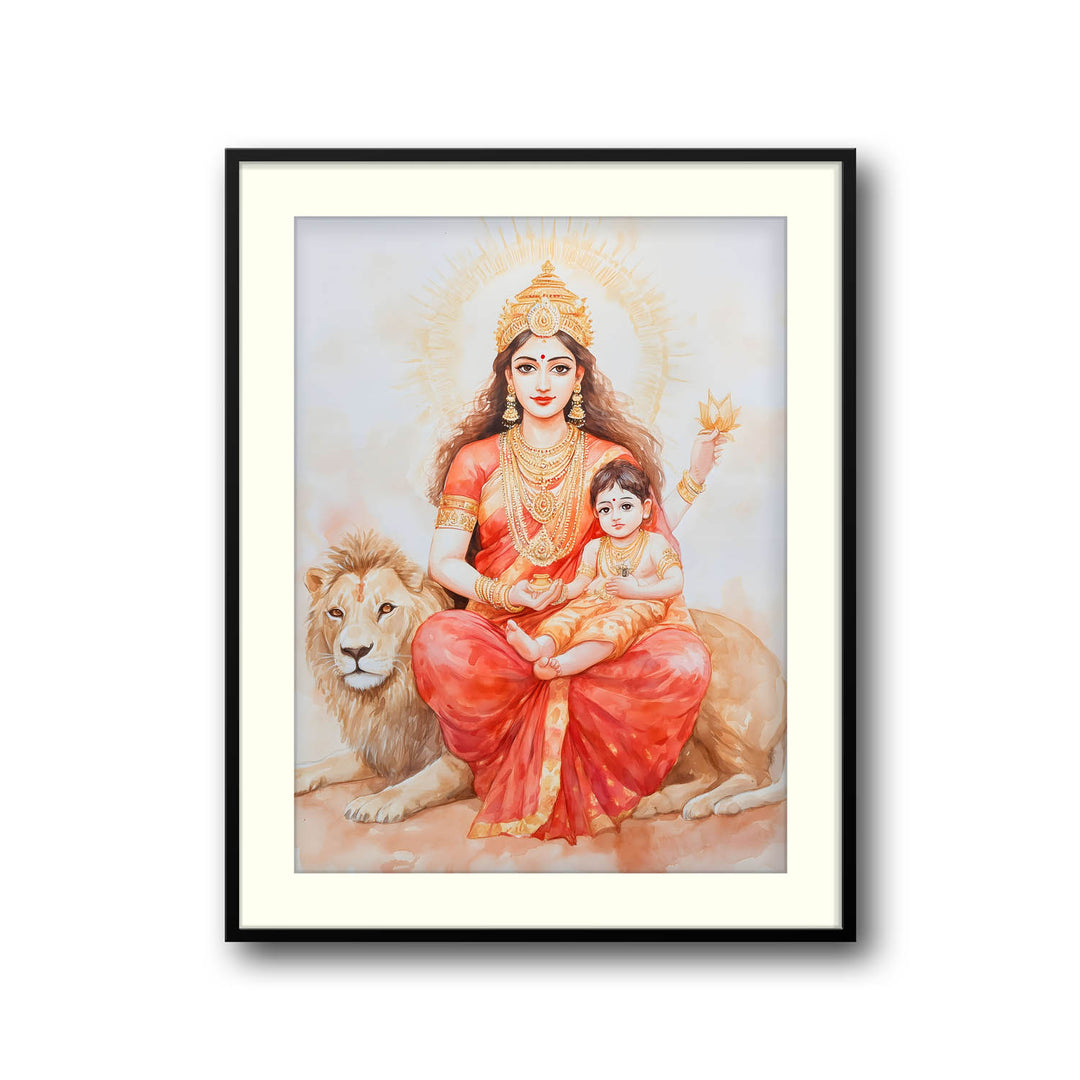maa-durga-on-lion-vastu-painting