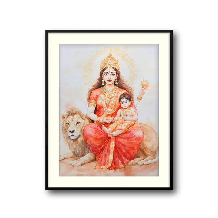 maa-durga-on-lion-vastu-painting