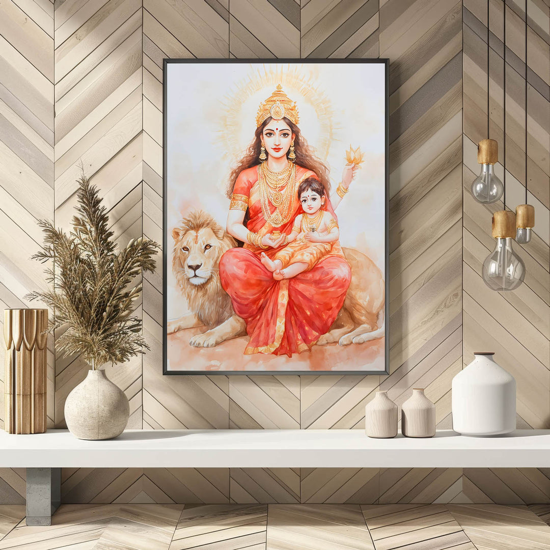 maa-durga-on-lion-vastu-painting