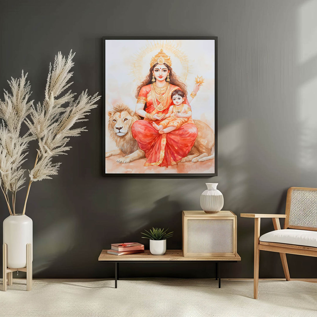 maa-durga-on-lion-vastu-painting