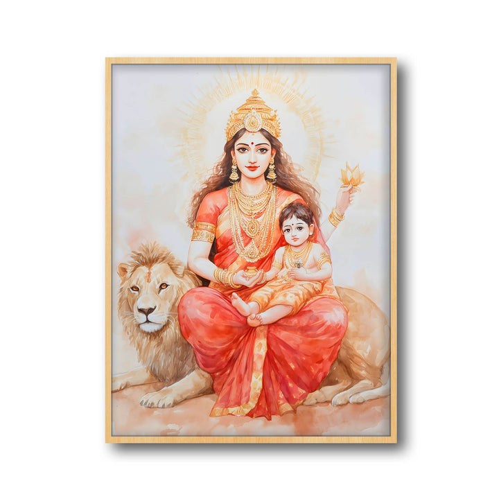 maa-durga-on-lion-vastu-painting