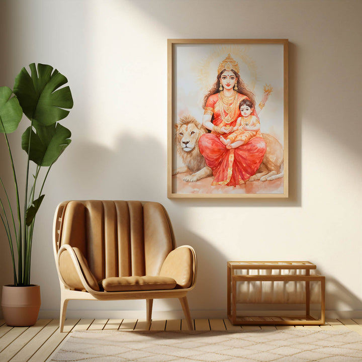 maa-durga-on-lion-vastu-painting