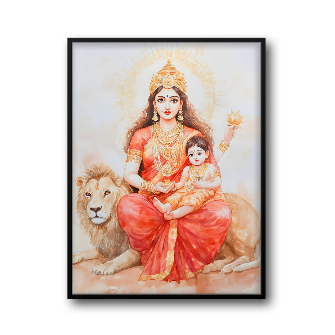 Maa Durga on Lion - Vastu Painting