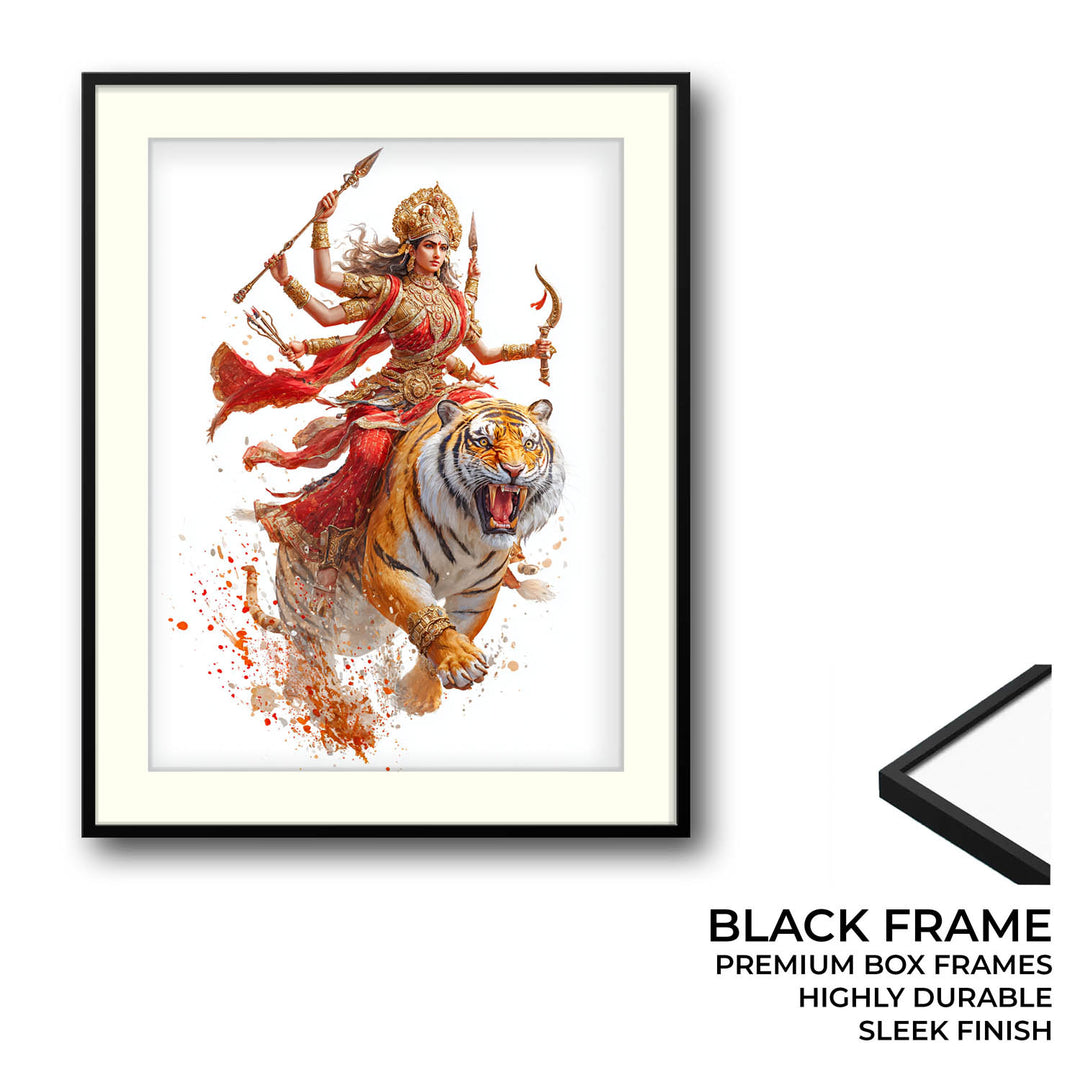 Maa Durga on Tiger - Vastu Painting