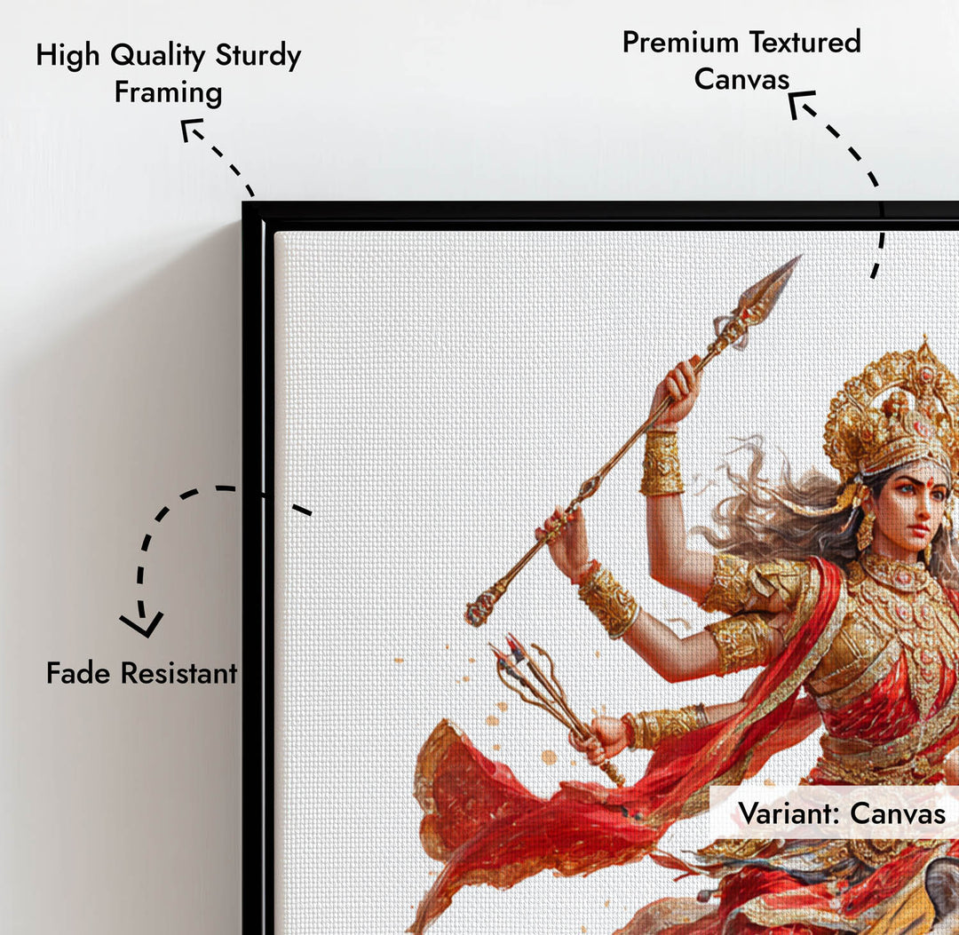 Maa Durga on Tiger - Vastu Painting