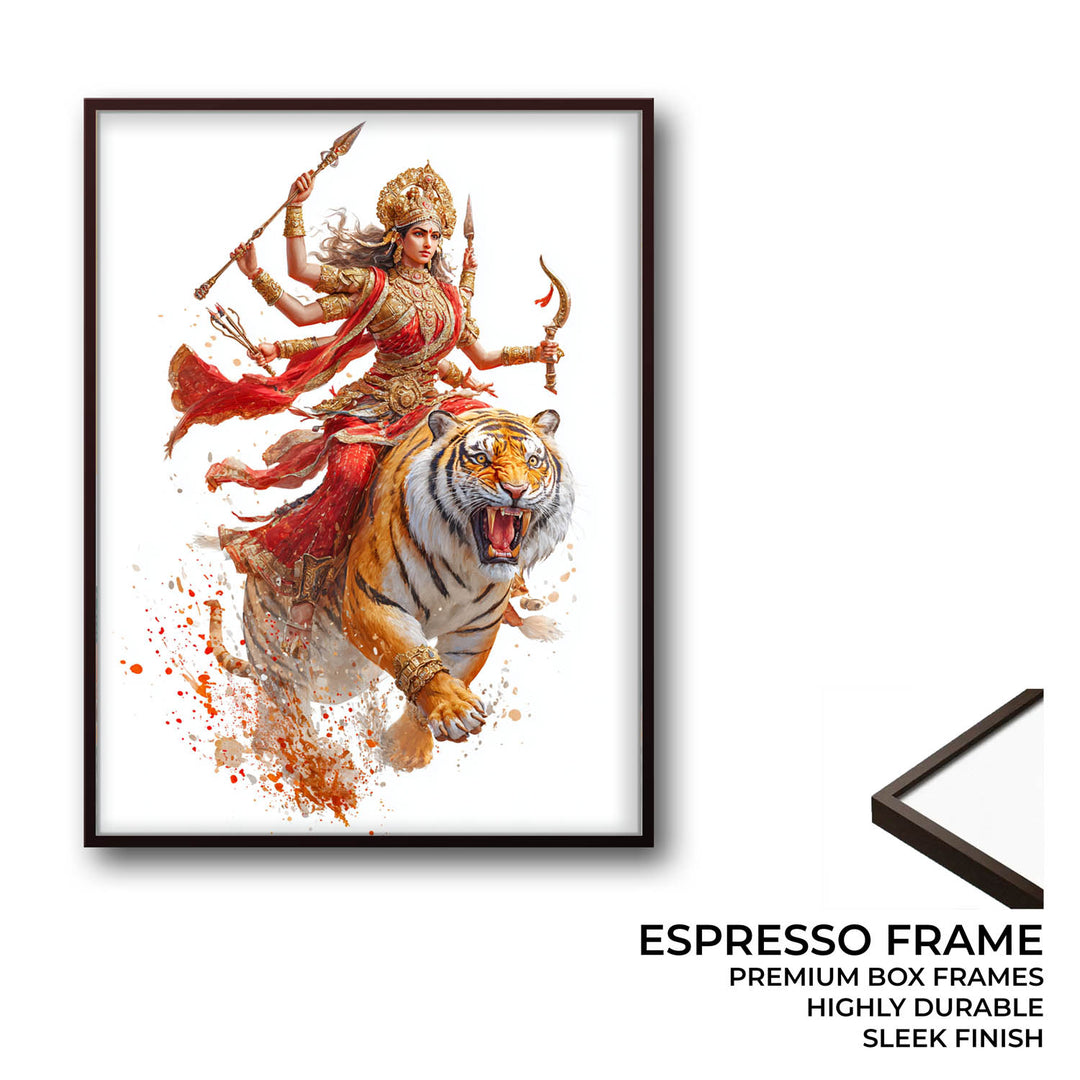 Maa Durga on Tiger - Vastu Painting