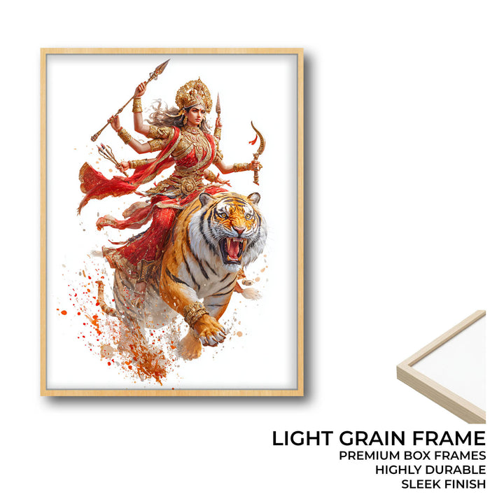 Maa Durga on Tiger - Vastu Painting
