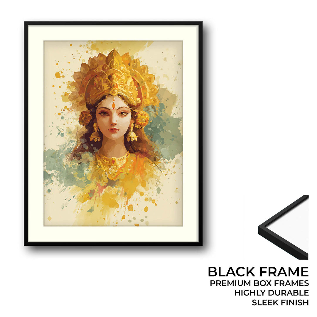 Maa Laxmi Painting – Golden Goddess Wall Art