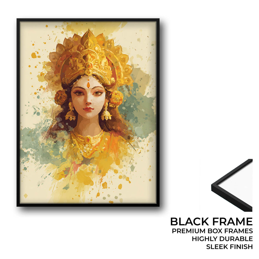 Maa Laxmi Painting – Golden Goddess Wall Art