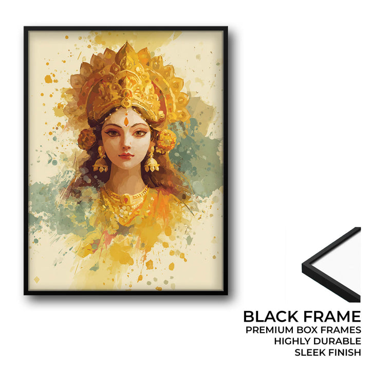 Maa Laxmi Painting – Golden Goddess Wall Art