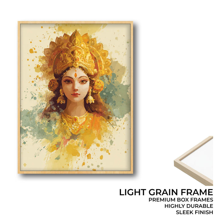 Maa Laxmi Painting – Golden Goddess Wall Art
