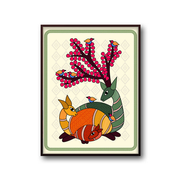 majestic-deer-madhubani-art