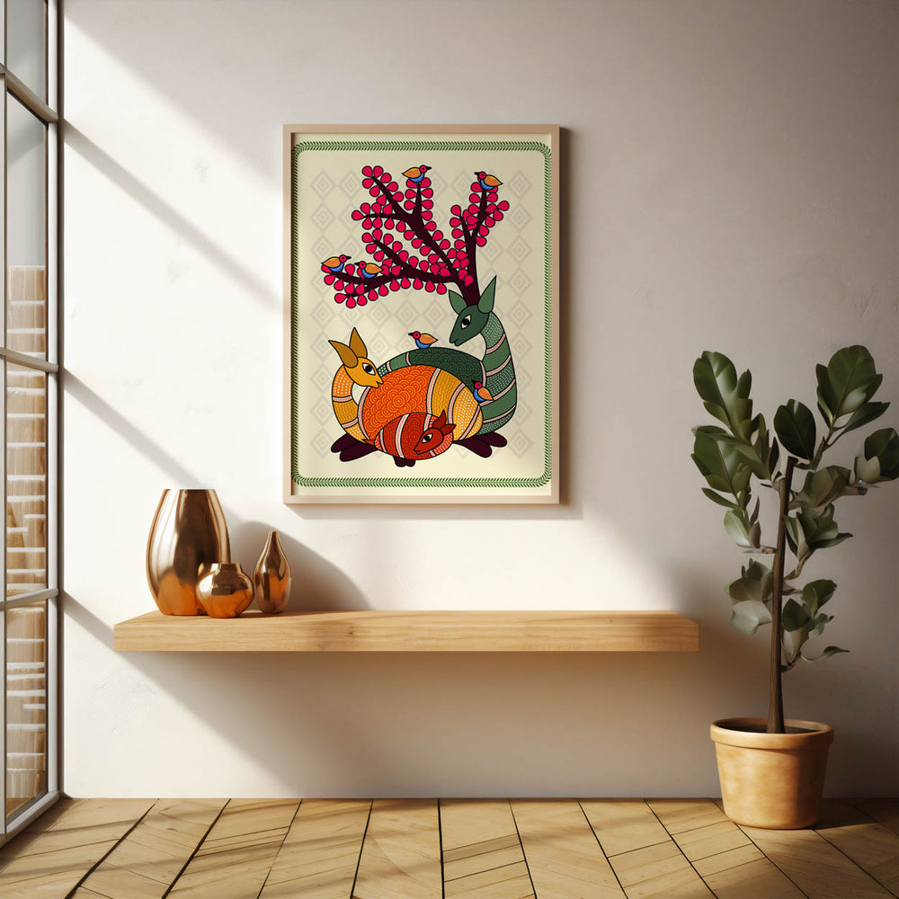 majestic-deer-madhubani-art