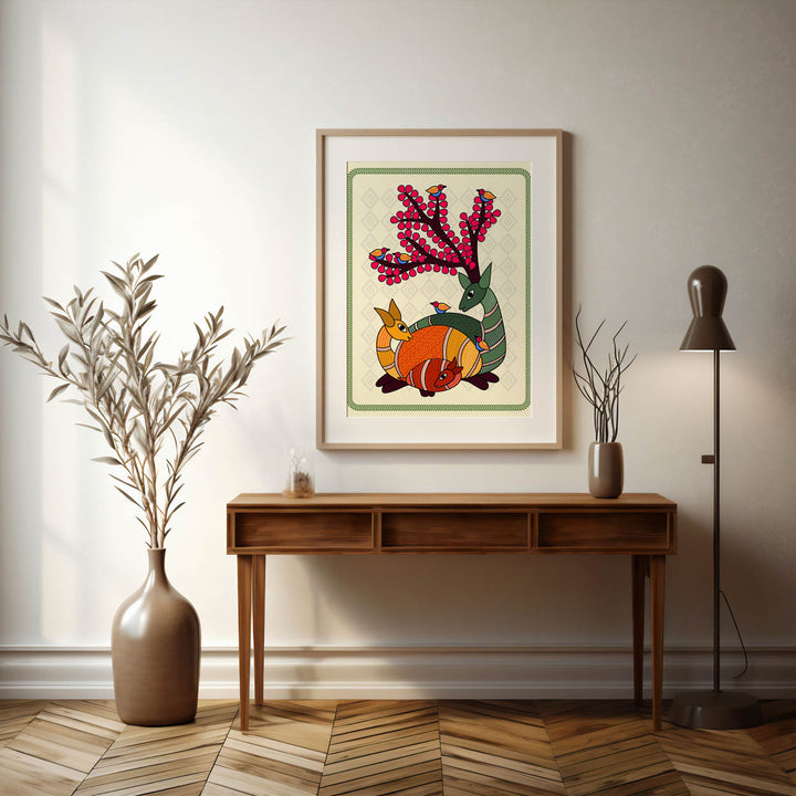 majestic-deer-madhubani-art