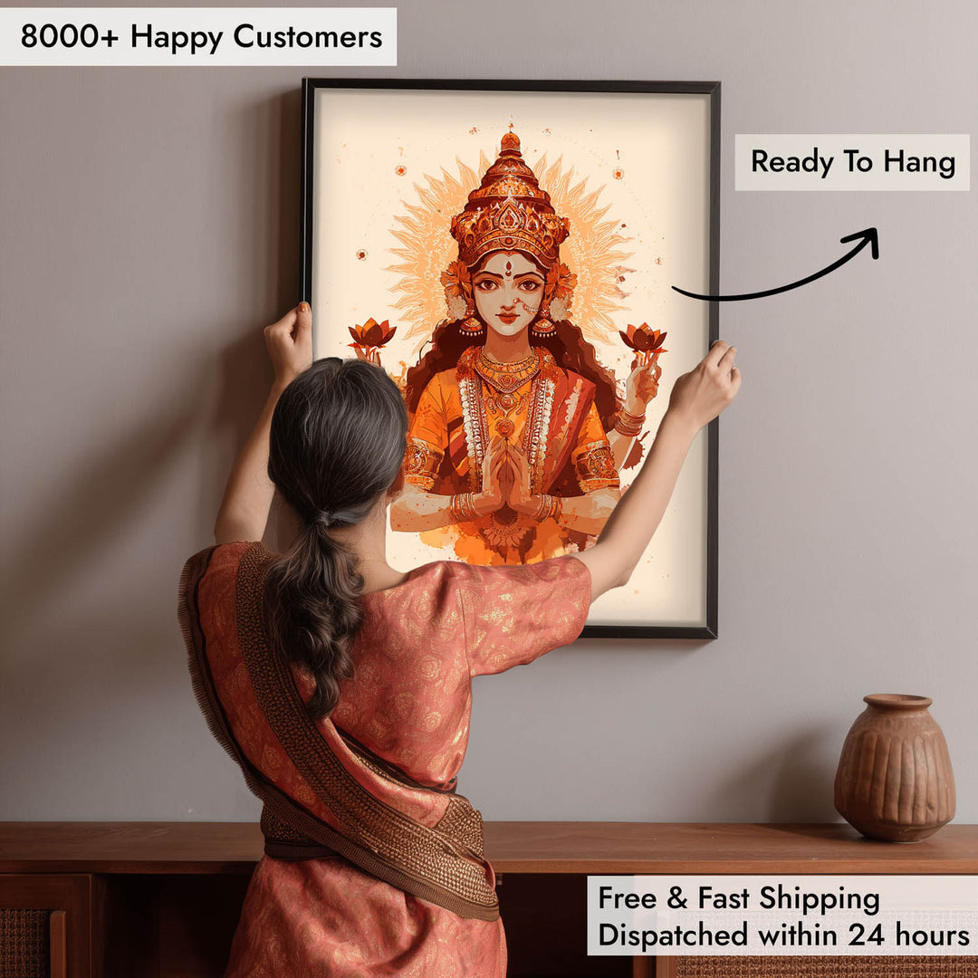 Mahalakshmi Painting – Goddess of Prosperity Wall Art