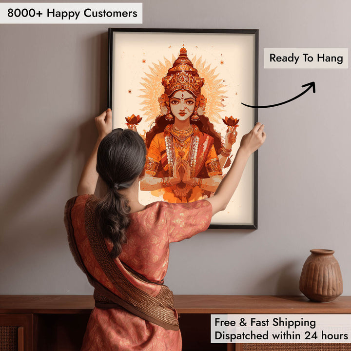 Mahalakshmi Painting – Goddess of Prosperity Wall Art