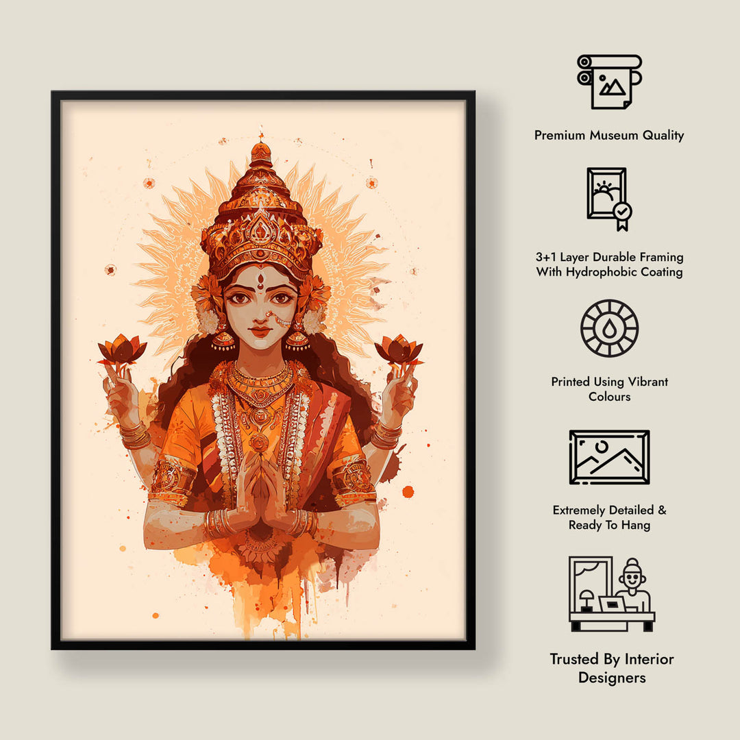 Mahalakshmi Painting – Goddess of Prosperity Wall Art