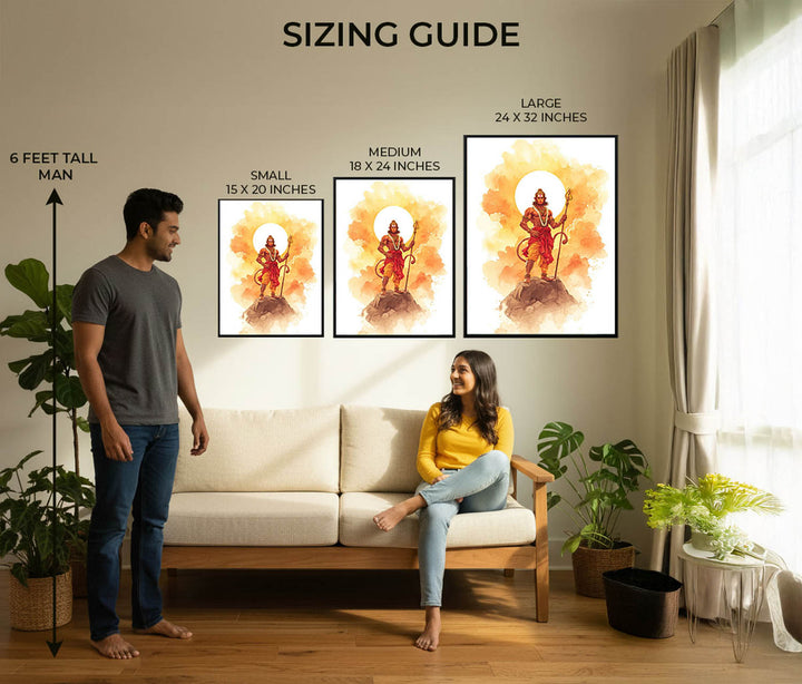 Majestic Hanuman Painting – Bajrangbali Wall Art
