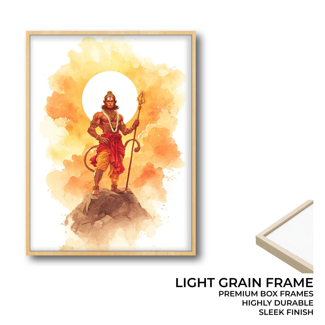 Majestic Hanuman Painting – Bajrangbali Wall Art