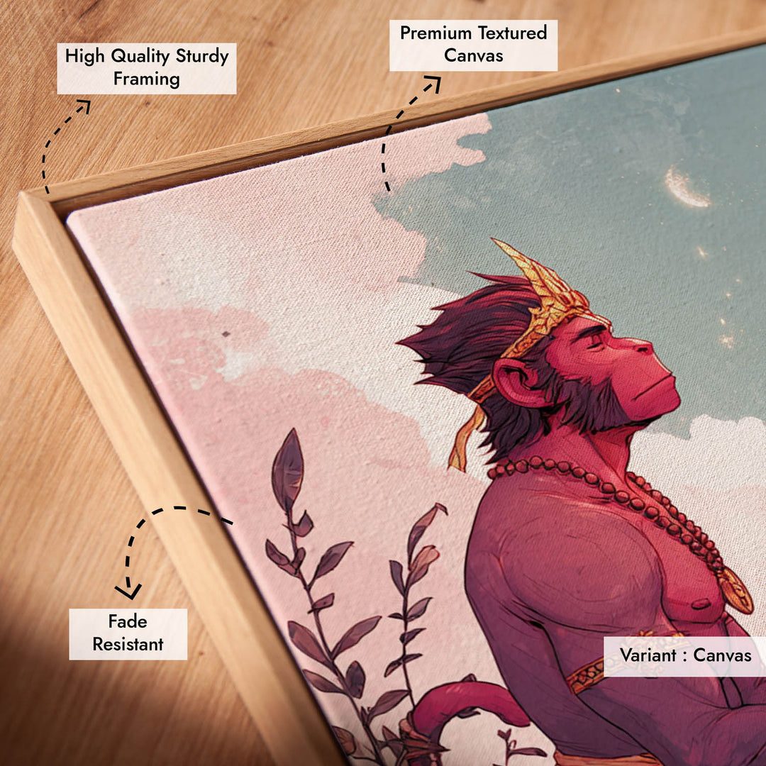 Meditative Hanuman Painting – Bajrangbali Wall Art