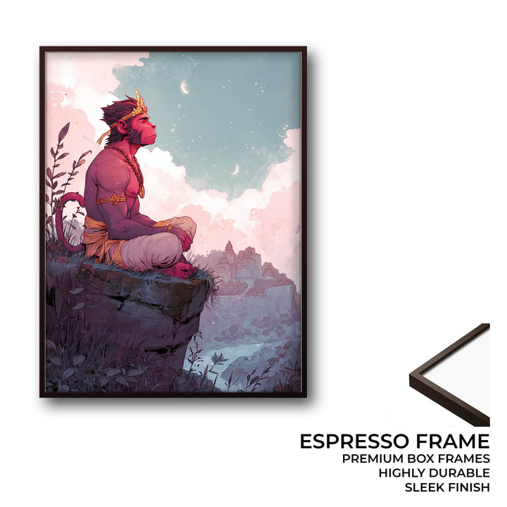 Meditative Hanuman Painting – Bajrangbali Wall Art