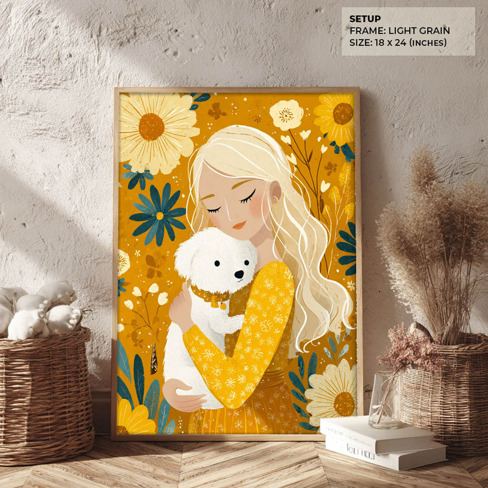 Girl Holding Dog