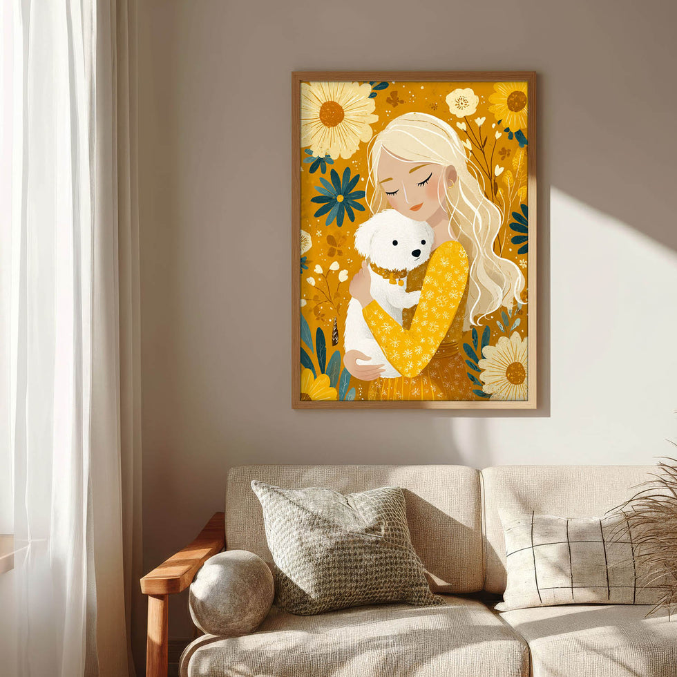 Girl Holding Dog