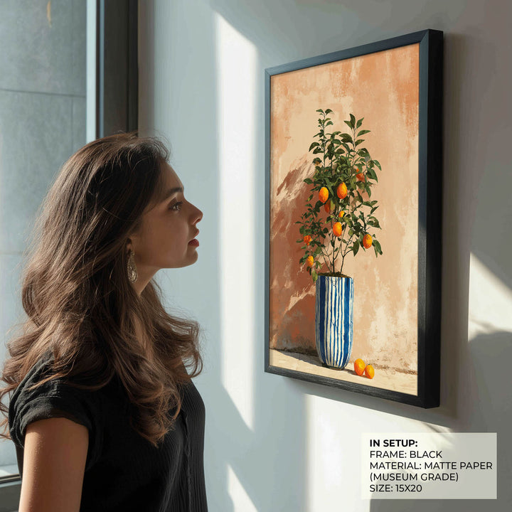 Orange Tree in Blue Vase