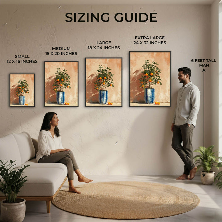 Orange Tree in Blue Vase