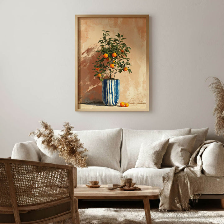 Orange Tree in Blue Vase