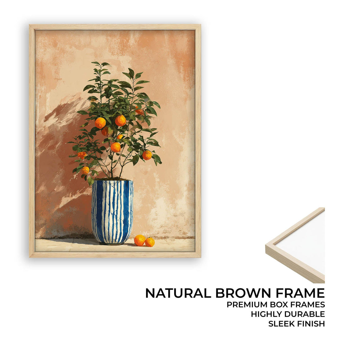 Orange Tree in Blue Vase