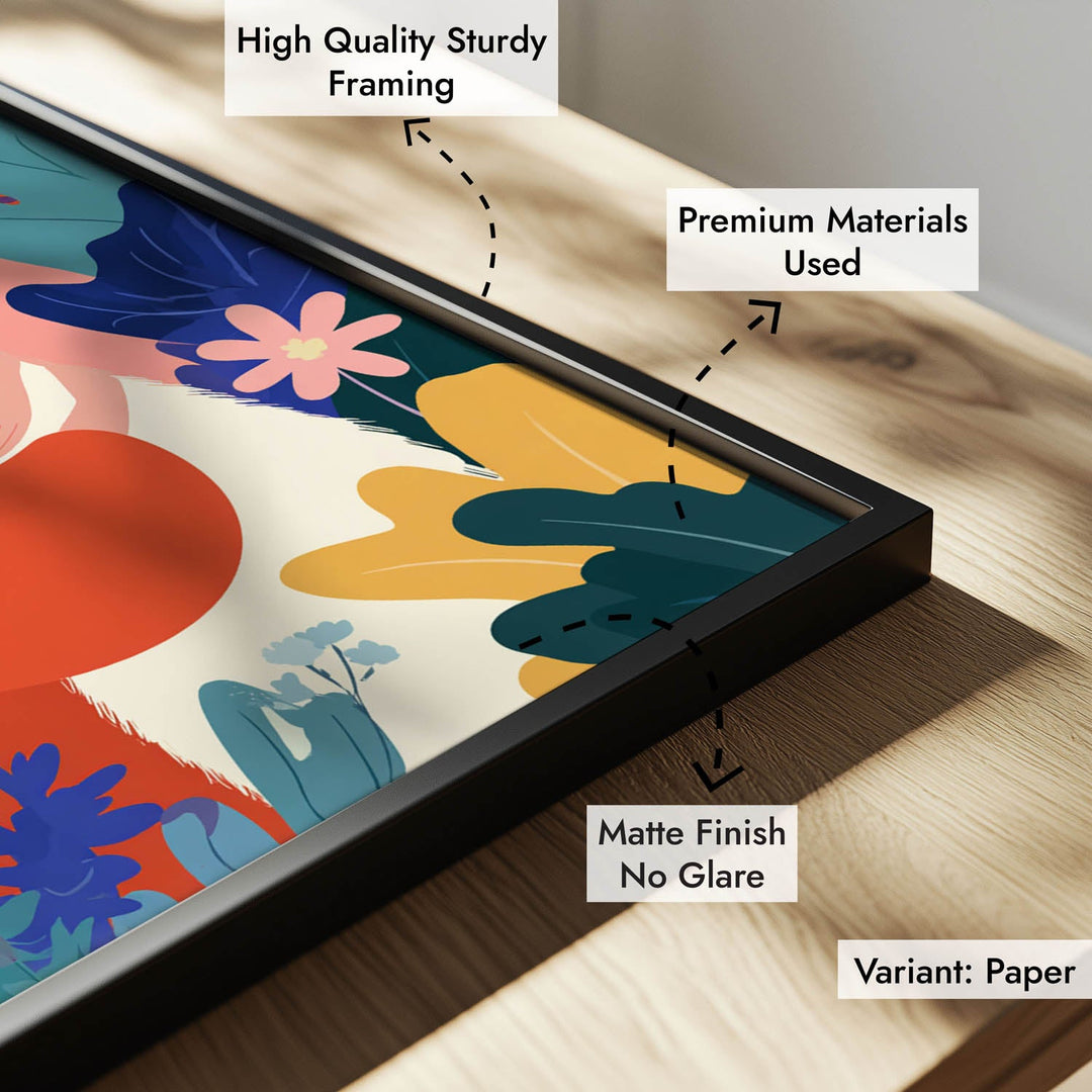 Woman and Dog Modern Illustration Wall Art